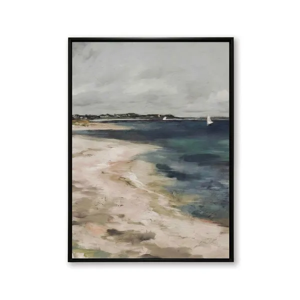 Fiber_Coastal_Sailboats_In_The_Sea_Art_Print_Frame_Gold