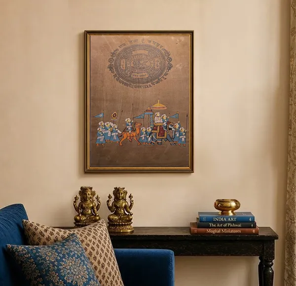 Folio_Paper_Rajasthani_Royal_Procession_Handpainted_Frame