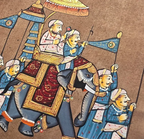 Folio_Paper_Rajasthani_Royal_Procession_Handpainted_Frame