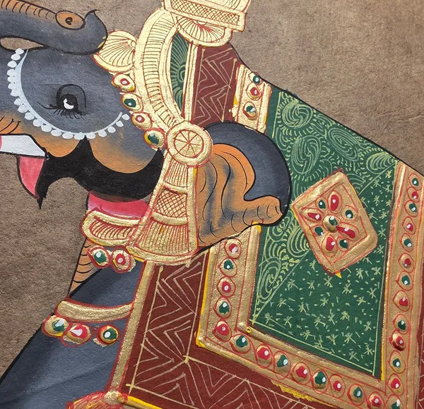 Fiber_Rajasthani_Hand_Painted_Elephant_On_Folio_Art_Frame