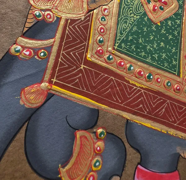 Fiber_Rajasthani_Hand_Painted_Elephant_On_Folio_Art_Frame