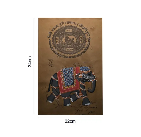 Fiber_Rajasthani_Hand_Painted_Elephant_On_Folio_Art_Frame