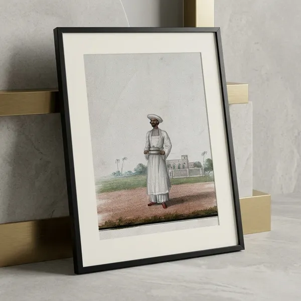 A_Man_In_A_Field_Art_Print_Black_Frame