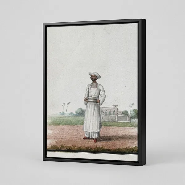 Man_In_A_Field_Canvas_Print_Black_Frame