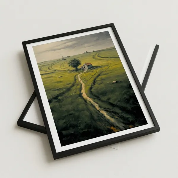 Green_Landscape_Art_Print_Black_Frame