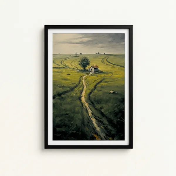 Fiber_Nature_Green_Landscape_Canvas_Print_Black_Framed_Wall_Art