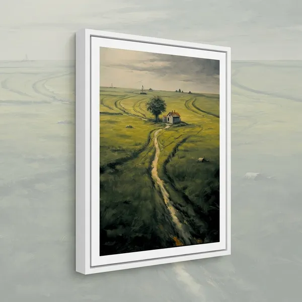 Fiber_Nature_Green_Landscape_Canvas_Print_White_Framed_Wall_Art