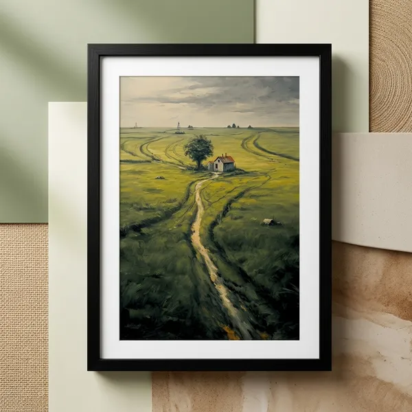 Fiber_Nature_Green_Landscape_Multicolor_Framed_Wall_Art