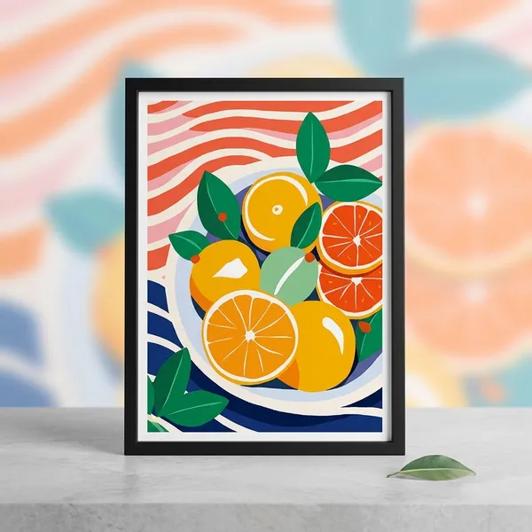 Fruits_In_A_Plate_Pop_Art_Print_Rolled_Canvas
