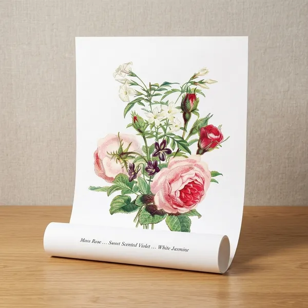Moss_Rose_Violet_Jasmine_Floral_Art_Print_Rolled_Art