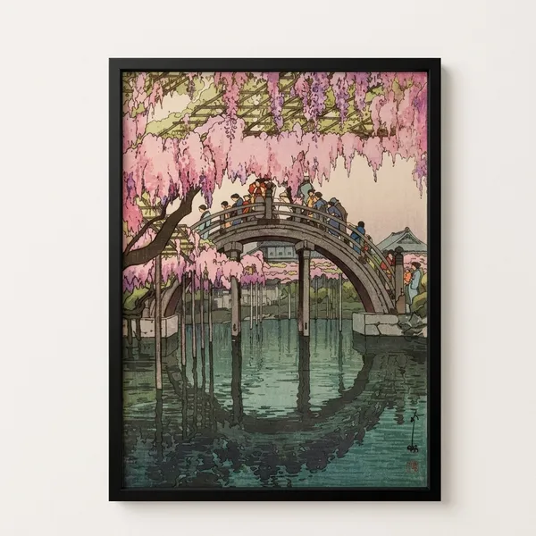 Half_Moon_Bridge_Hiroshi_Yoshida_Art_Print_Black_Frame