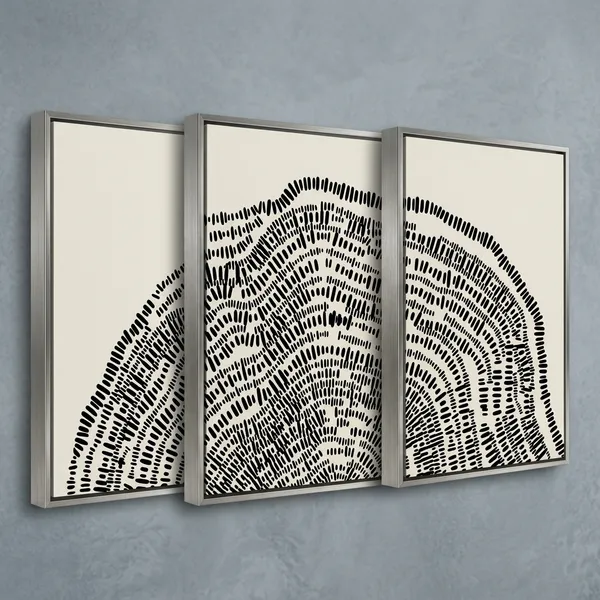 Tree_Signs_Abstract_Art_Print_Canvas_Silver_Metal_Frame