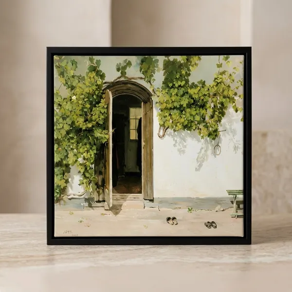 Fiber_Botanical_Open_Door_Vines_Art_Print_Frame_Black
