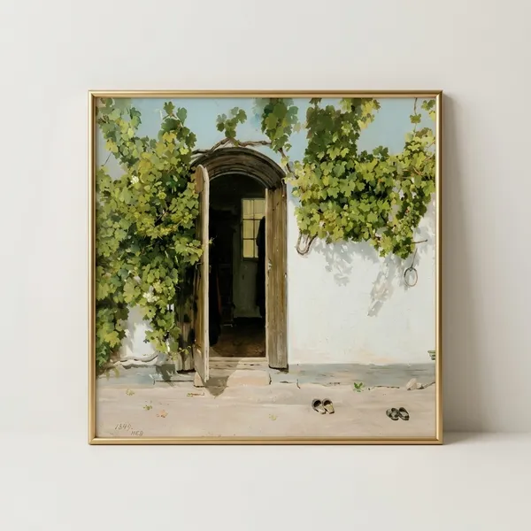 Fiber_Botanical_Open_Door_Vine_Art_Print_Gold_Frame