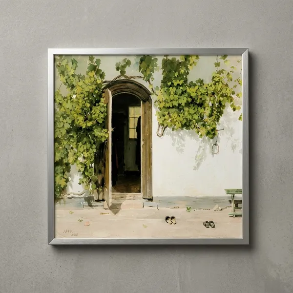 Fiber_Botanical_Open_Door_Art_Print_Frame_Silver