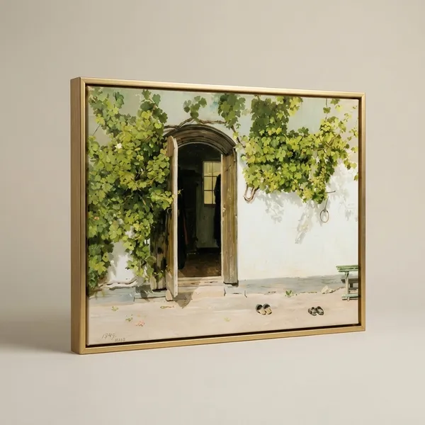 Fiber_Botanical_Open_Door_Vine_Canvas_Print_Gold_Frame