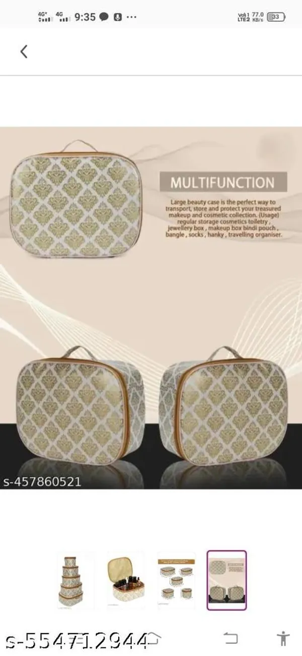 Gold_Non_Woven_Fabric_Designer_Handmade_Vanity_Box