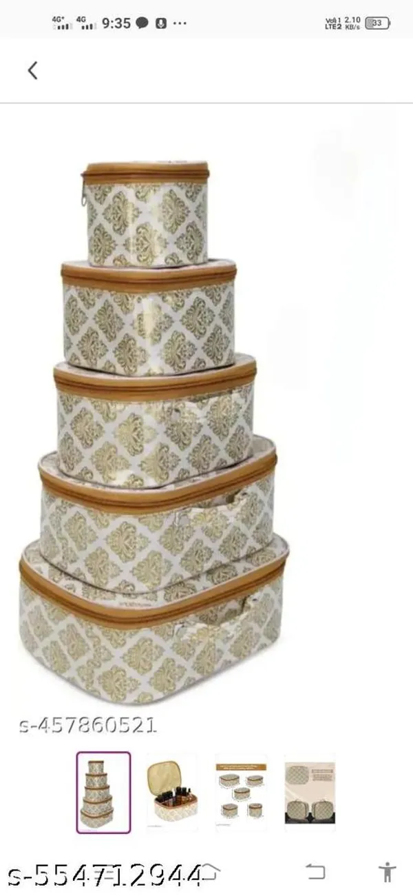 Gold_Non_Woven_Fabric_Designer_Handmade_Vanity_Box
