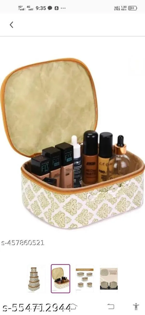 Gold_Non_Woven_Fabric_Designer_Handmade_Vanity_Box