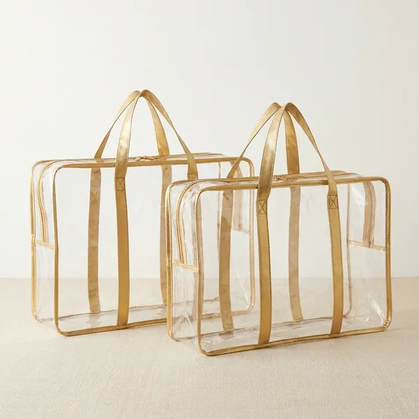 Gold_And_Transparent_Non_Woven_Cover_Bag_Pack_Of_2
