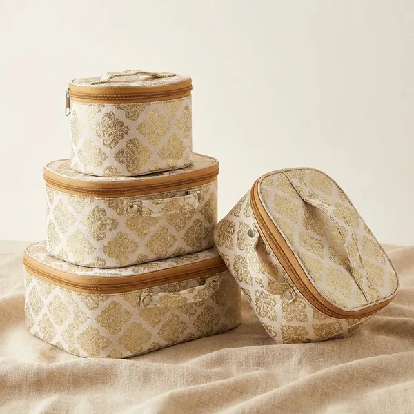 Gold_Non_Woven_Fabric_Designer_Handmade_Vanity_Box