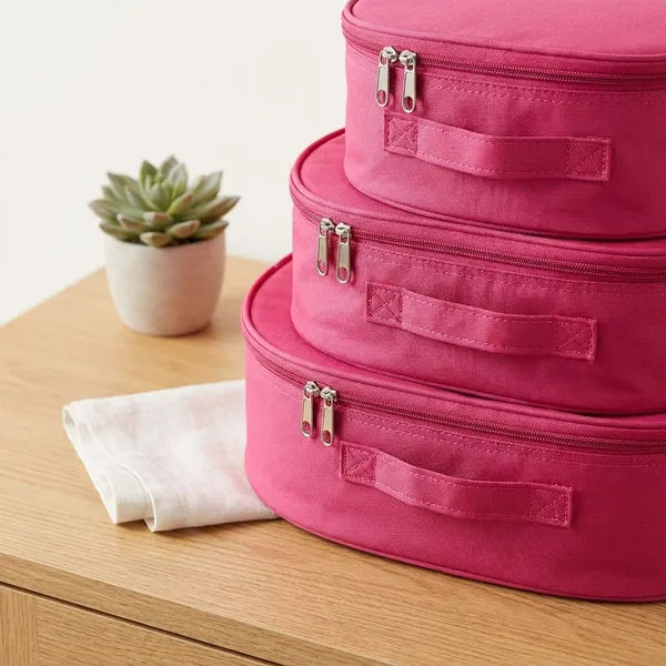 Pink_Non_Woven_Fabric_Elegant_Boxes_Baskets_Bins