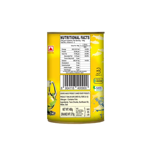 Oceans_Secret_Tuna_Chunks_in_SunflowerOil_400gm_(Pack_of_8),_Canned_Tuna_Fish_|_Balanced_Nutrition_|_Heart_Healthy_|_in_Sunflower_Oil_|_Premium_Cuts_Ready_to_Eat