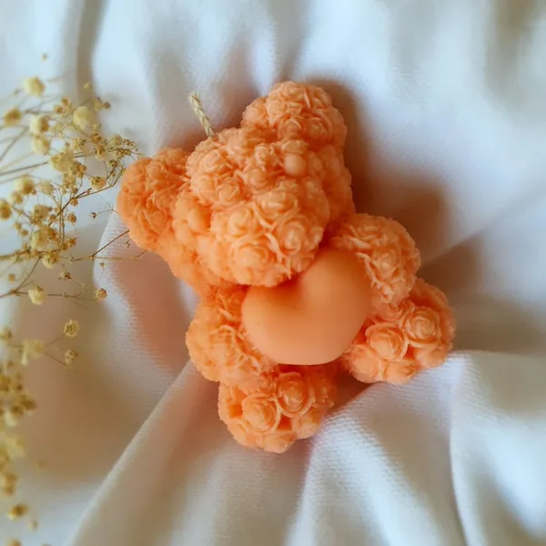Orange_Rose_Bear_Shaped_Decorative_Candle