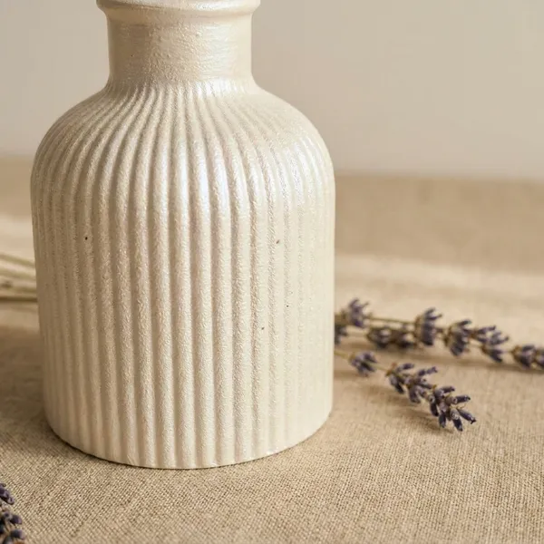 White_Concrete_Ribbed_Jars,_Trays,Tray_And_Ribbed_Vase