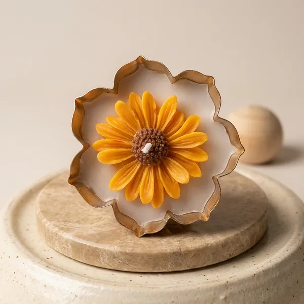 3.5In_Metal_Urli_With_Yellow_Daisy_Candle
