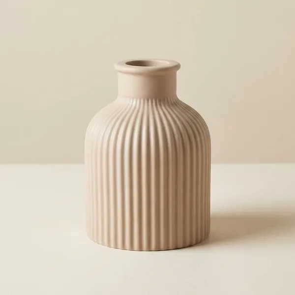 Cream_Concrete_Ribbed_Line_Vase