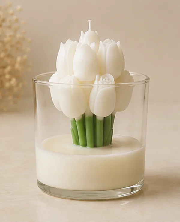 White_Tulip_Candle_In_Glass