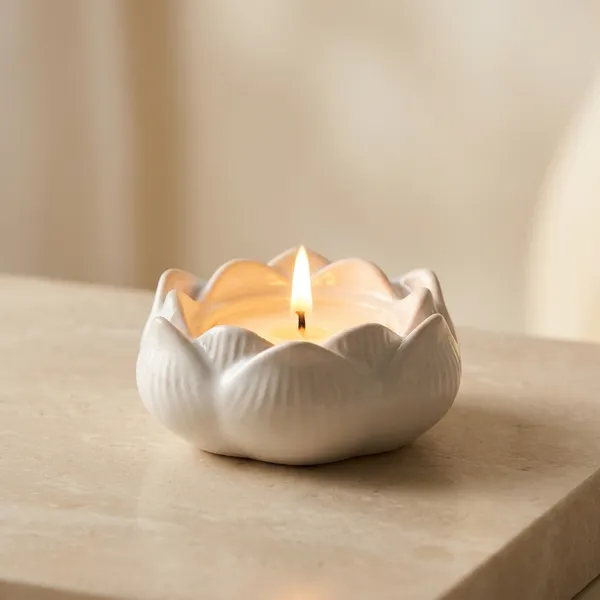 White_Concrete_Lotus_Jar_Candle