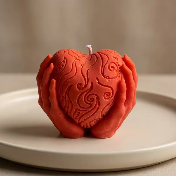 Brick_Red_Heart_In_Hand_Candle