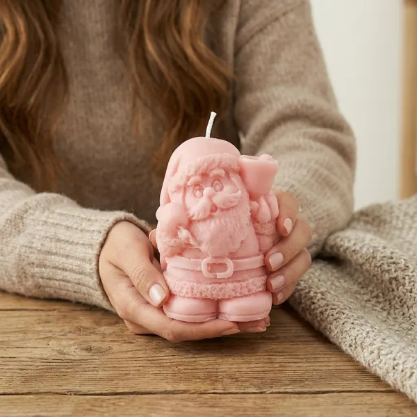 Craft_Santa_Candle_Pink_Decorative_Christmas_Candle_For_Home_Office_Festive_Gifting