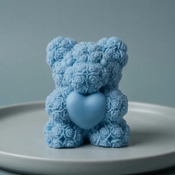 Blue_Rose_Bear_Shaped_Decorative_Candle