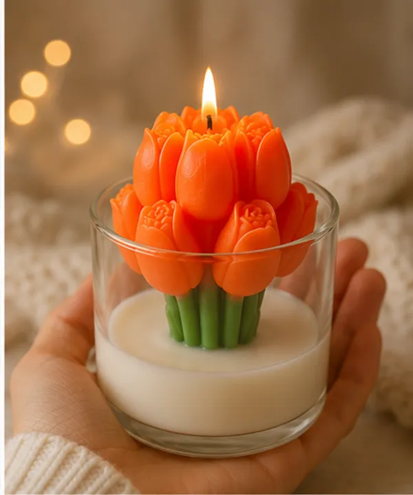 Orange_Tulip_Candle_In_Glass