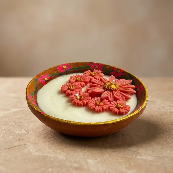 Terracotta_Bowl_Pink_Daisy_Candle