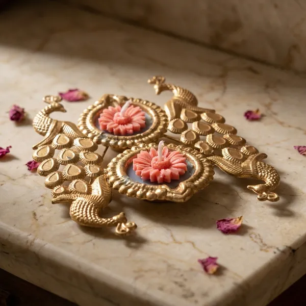 Peacock_Urli_Candle_With_Pink_Daisy