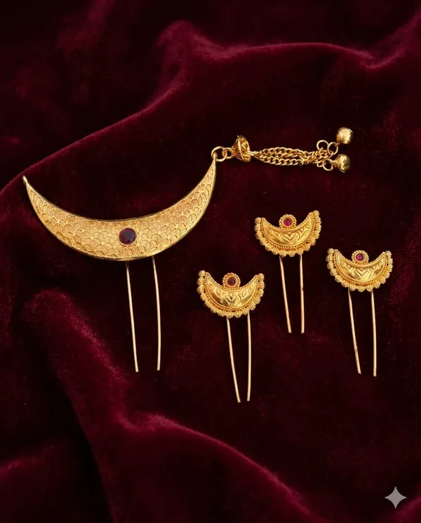 Gold_Plated_Chandra_Khopa_Hair_Pins_Combo_of_4_for_Women_Traditional_Juda_Bun_Accessories_Bridal_Wedding_Ethnic_Hairstyle_Jewelry_Stylish_Hair_Clips_Festive_Party_Wear_Elegant_Design