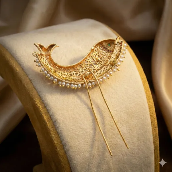 Latest_Gold_Finish_Khopa_Hair_Juda_Pin_for_Women_|_Antique_Crescent_Moon_Design_Bun_Accessory_with_Pearl_&_Stone_Work_|_Bridal,_Wedding_&_Festive_Hair_Jewellery