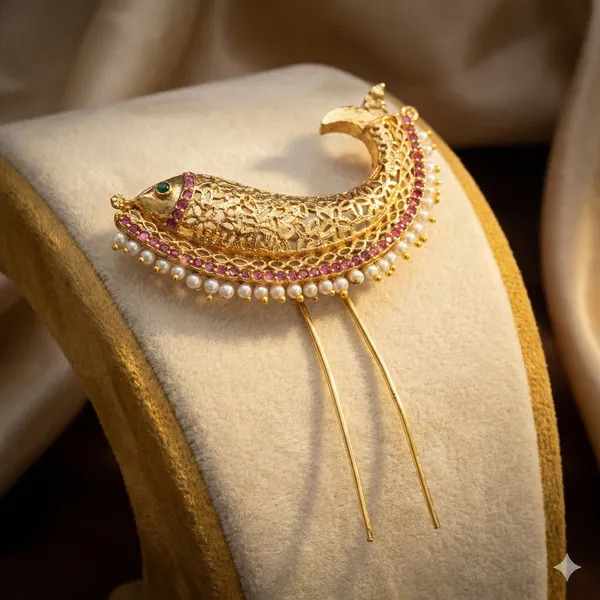 Latest_Gold_Finish_Khopa_Hair_Juda_Pin_for_Women_|_Antique_Crescent_Moon_Design_Bun_Accessory_with_Pearl_&_Stone_Work_|_Bridal,_Wedding_&_Festive_Hair_Jewellery