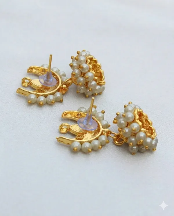 Stylish_Chand_Bali_Earrings_for_Women_|_Gold_Plated_Pearl_Studded_Jhumka_Earrings_|_Traditional_Ethnic_Bridal_Wedding_Party_Wear_Chandbali_Earrings_for_Girls_&_Women