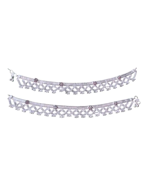 White_Metal_Silver_Plated_Payal_Anklet_for_Women_&_Girls_Anklets_Kolusu_Payal