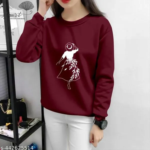 Maroon_Stylish_Sweatshirt_For_Women