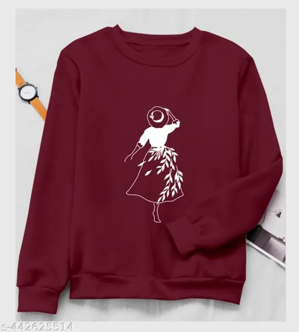 Maroon_Stylish_Sweatshirt_For_Women