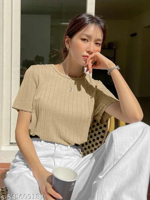 Beige_Party_Wear_Korean_Tshirt_For_Women