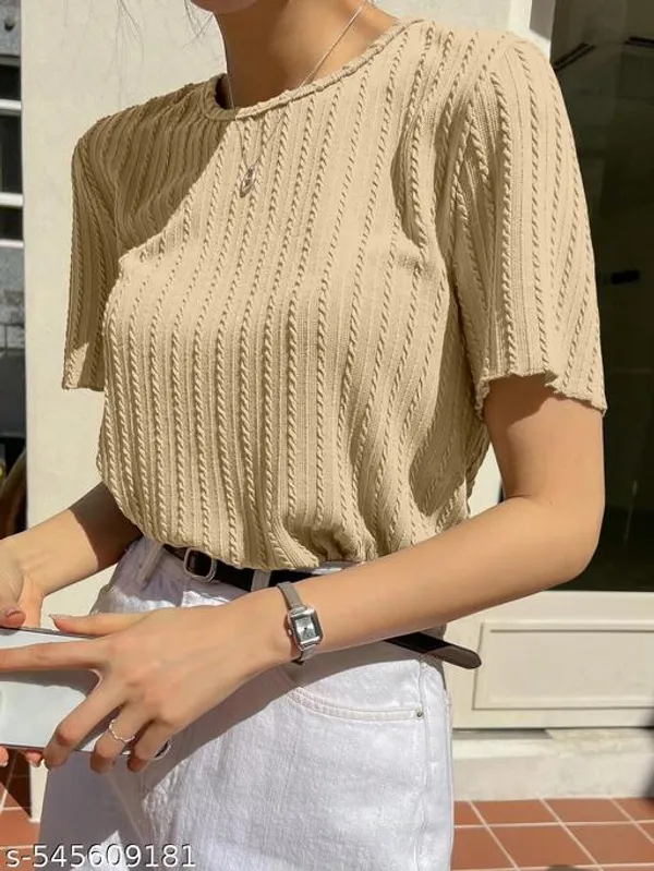 Beige_Party_Wear_Korean_Tshirt_For_Women