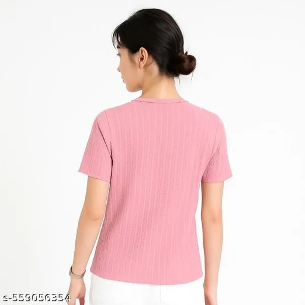 Pink_Women_Half_Sleeve_Cotton_Blend_T_Shirt