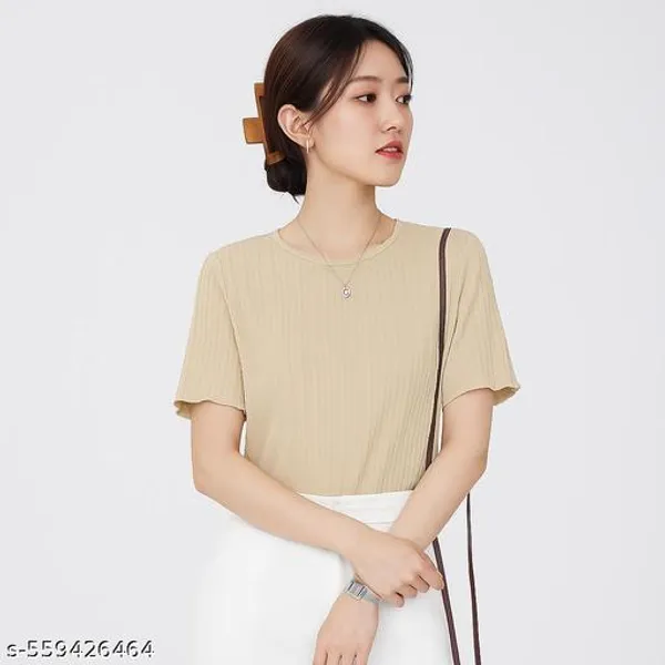 Beige_Classic_T_Shirt_For_Women